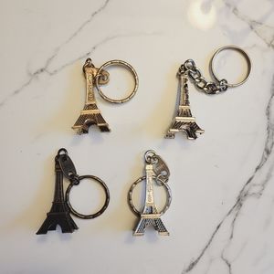 NEW Four Eiffel Tower Keychains
